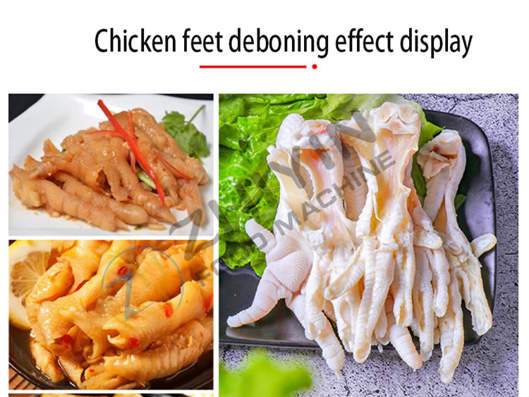 Automatic chicken feet deboning machine